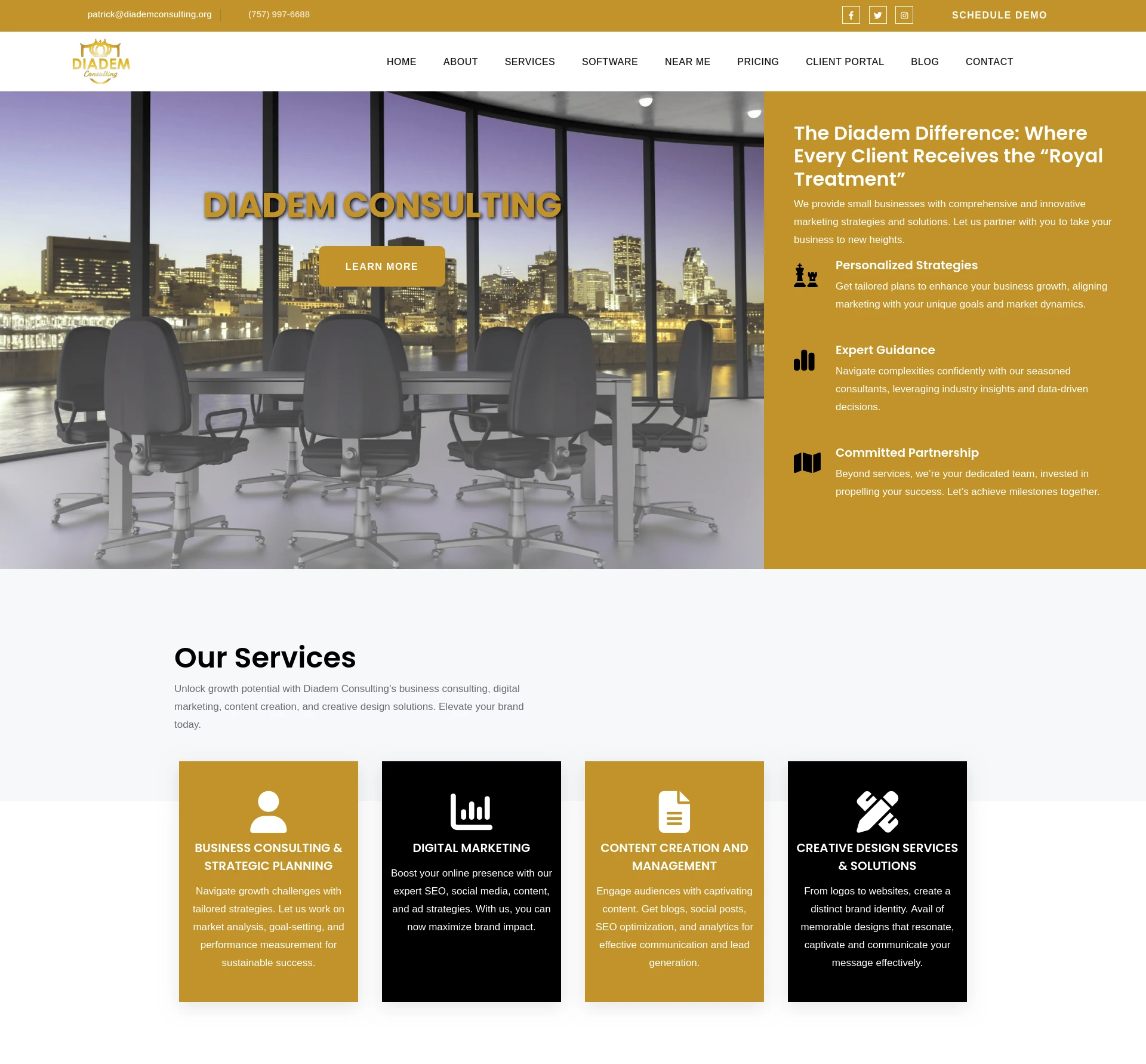 Diadem Consulting Website Screenshot