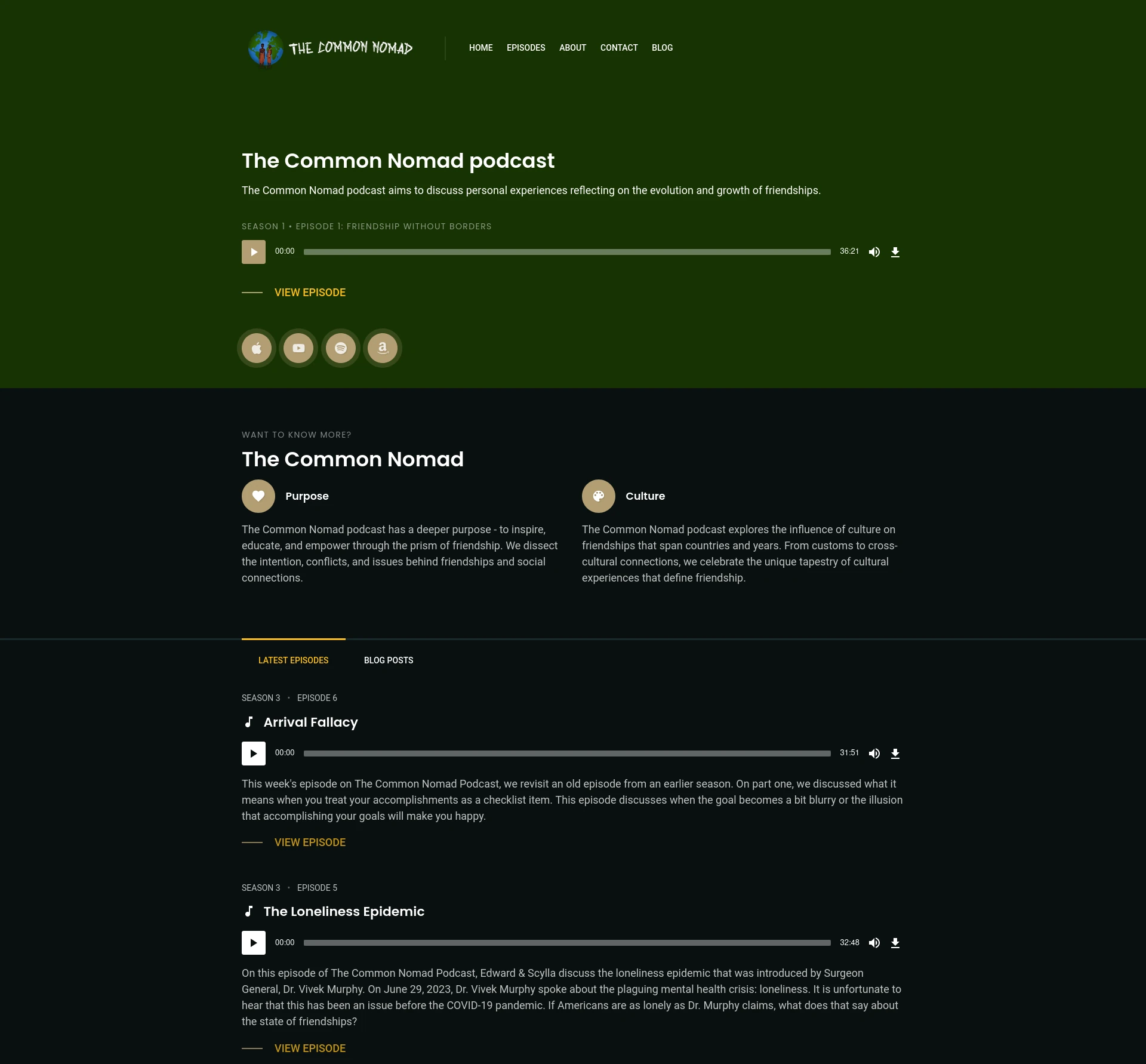 The Common Nomad Website Screenshot